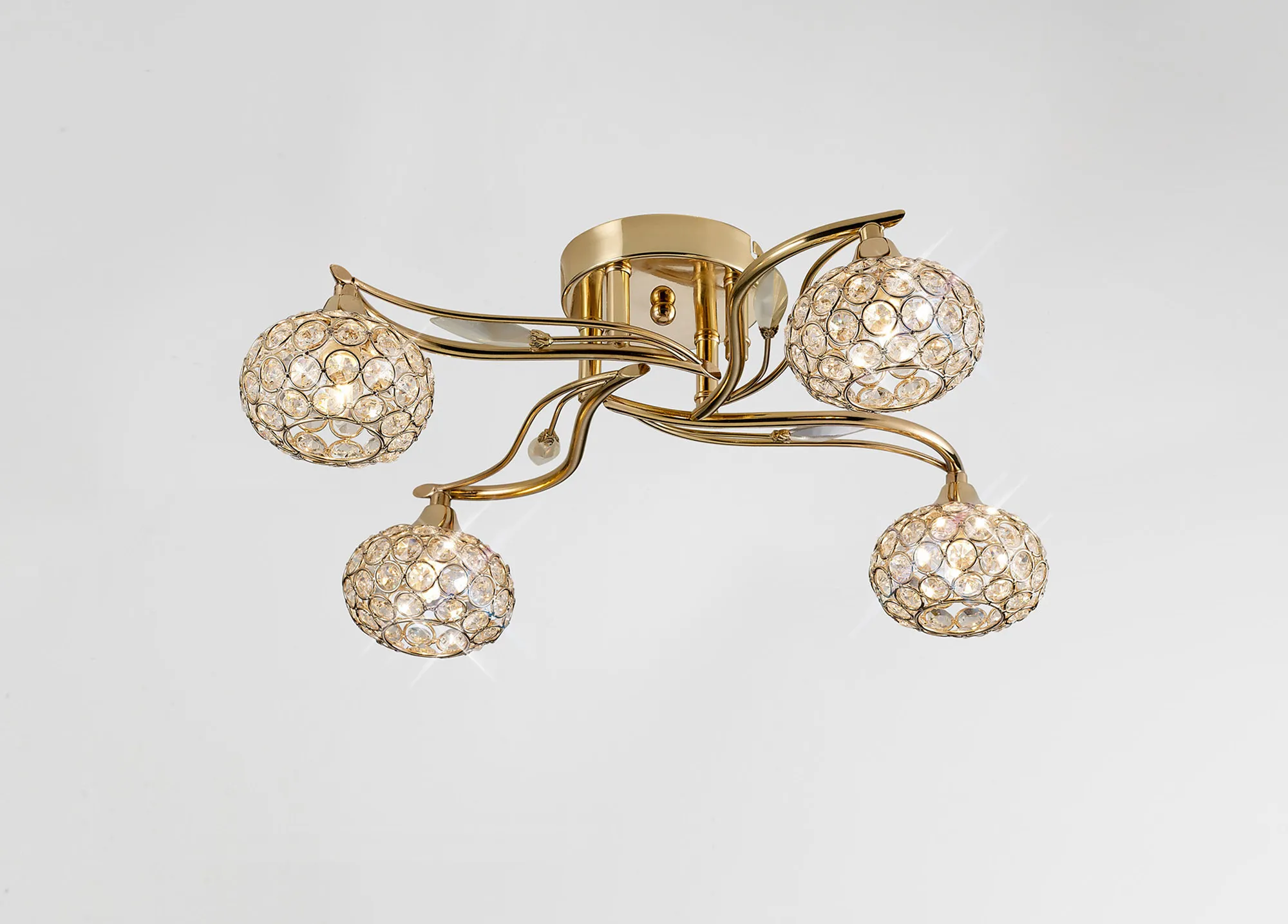 Leimo Crystal Ceiling 4 Light French Gold